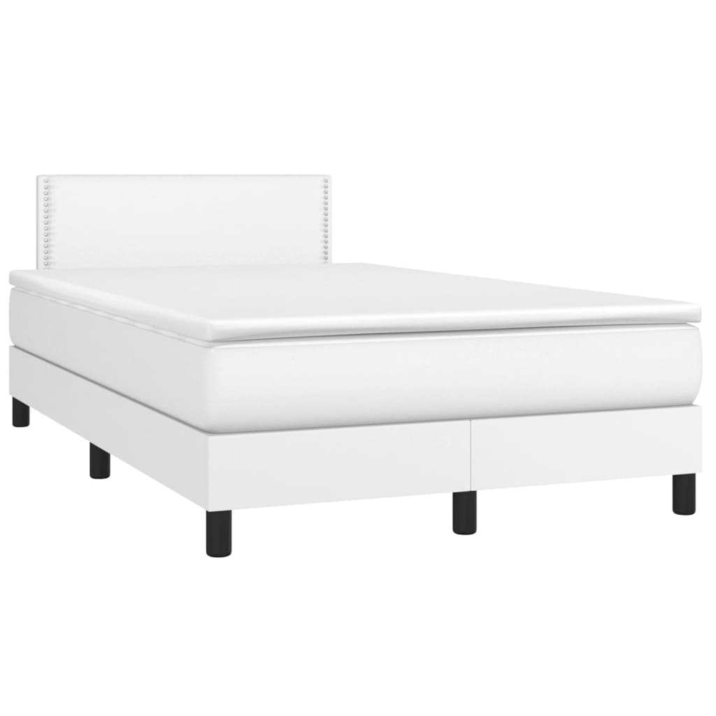 Giroletto a Molle con Materasso Bianco 120x200 cm in Similpelle | homemem39