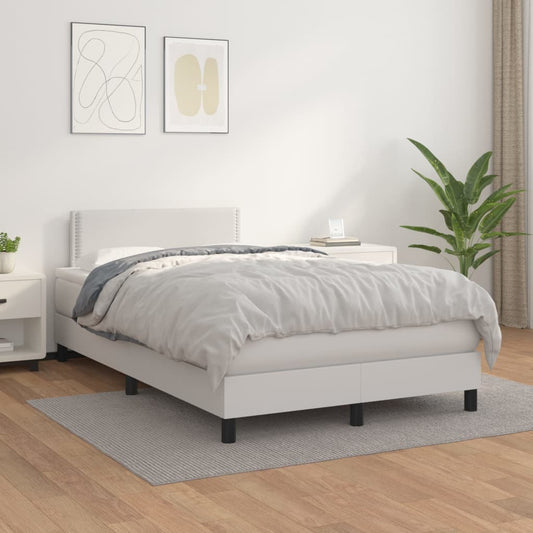 Giroletto a Molle con Materasso Bianco 120x200 cm in Similpelle | homemem39