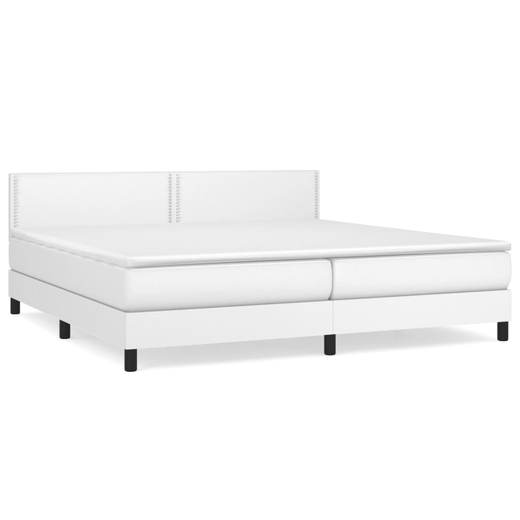 Giroletto a Molle con Materasso Bianco 200x200cm in Similpelle