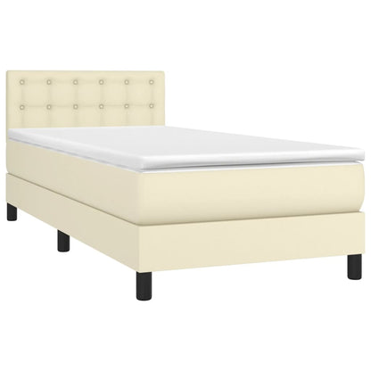 Giroletto a Molle con Materasso Crema 90x190 cm in Similpelle | homemem39
