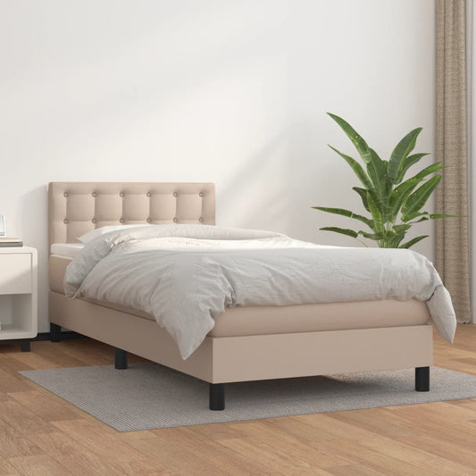Giroletto a Molle con Materasso Cappuccino 100x200cm Similpelle | homemem39