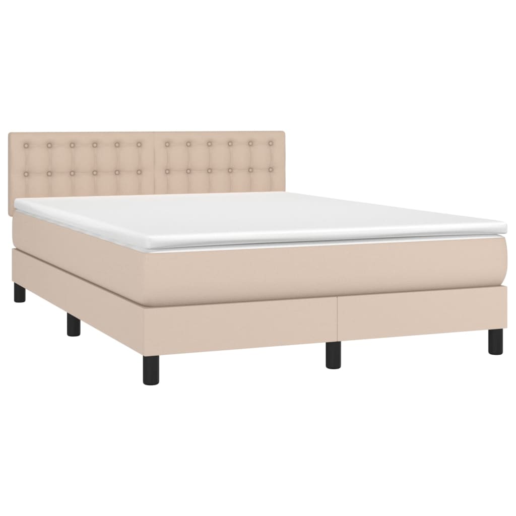 Giroletto a Molle con Materasso Cappuccino 140x200cm Similpelle