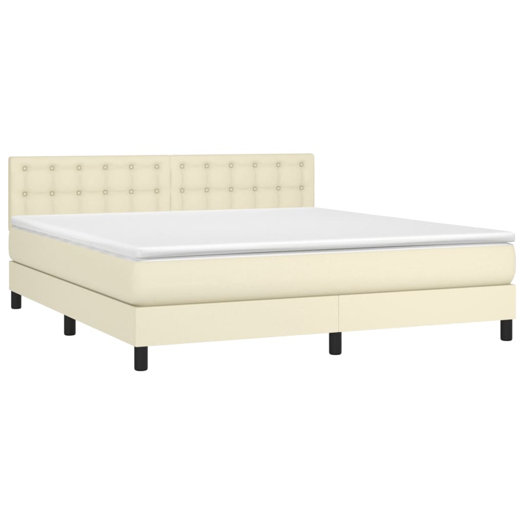 Giroletto a Molle con Materasso Crema 160x200 cm in Similpelle | homemem39