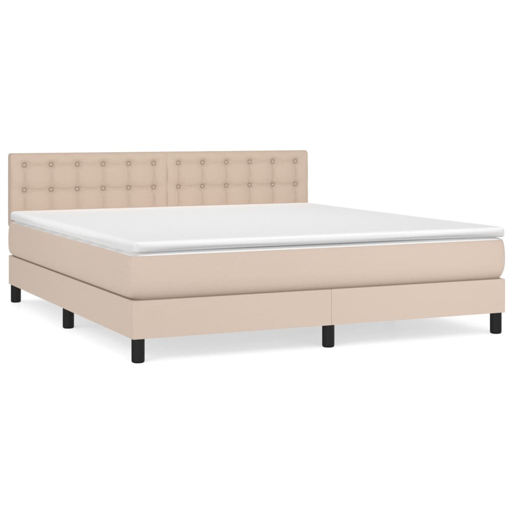 Giroletto a Molle con Materasso Cappuccino 180x200cm Similpelle | homemem39