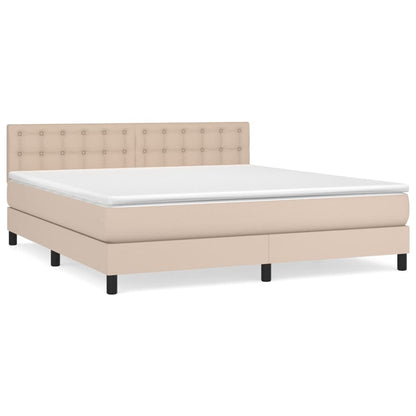 Giroletto a Molle con Materasso Cappuccino 180x200cm Similpelle