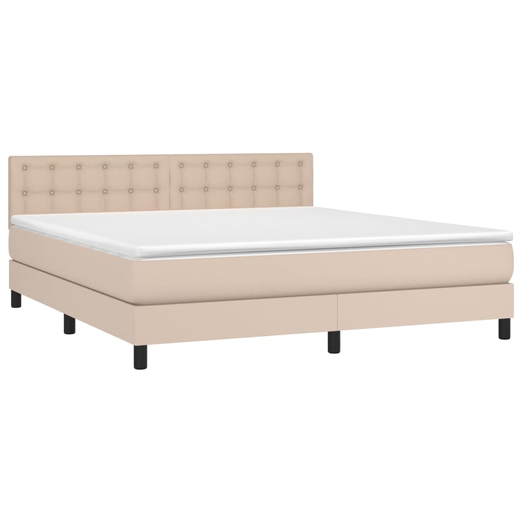 Giroletto a Molle con Materasso Cappuccino 180x200cm Similpelle