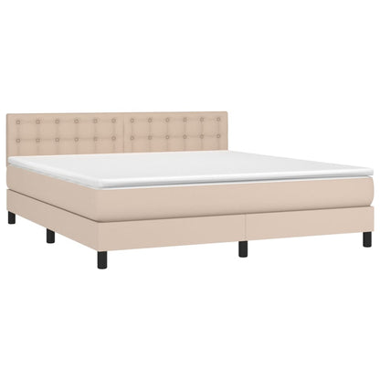 Giroletto a Molle con Materasso Cappuccino 180x200cm Similpelle