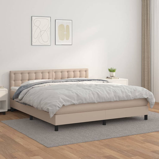 Giroletto a Molle con Materasso Cappuccino 180x200cm Similpelle | homemem39