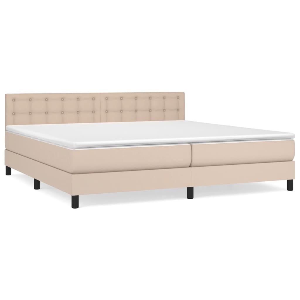 Giroletto a Molle con Materasso Cappuccino 200x200cm Similpelle | homemem39