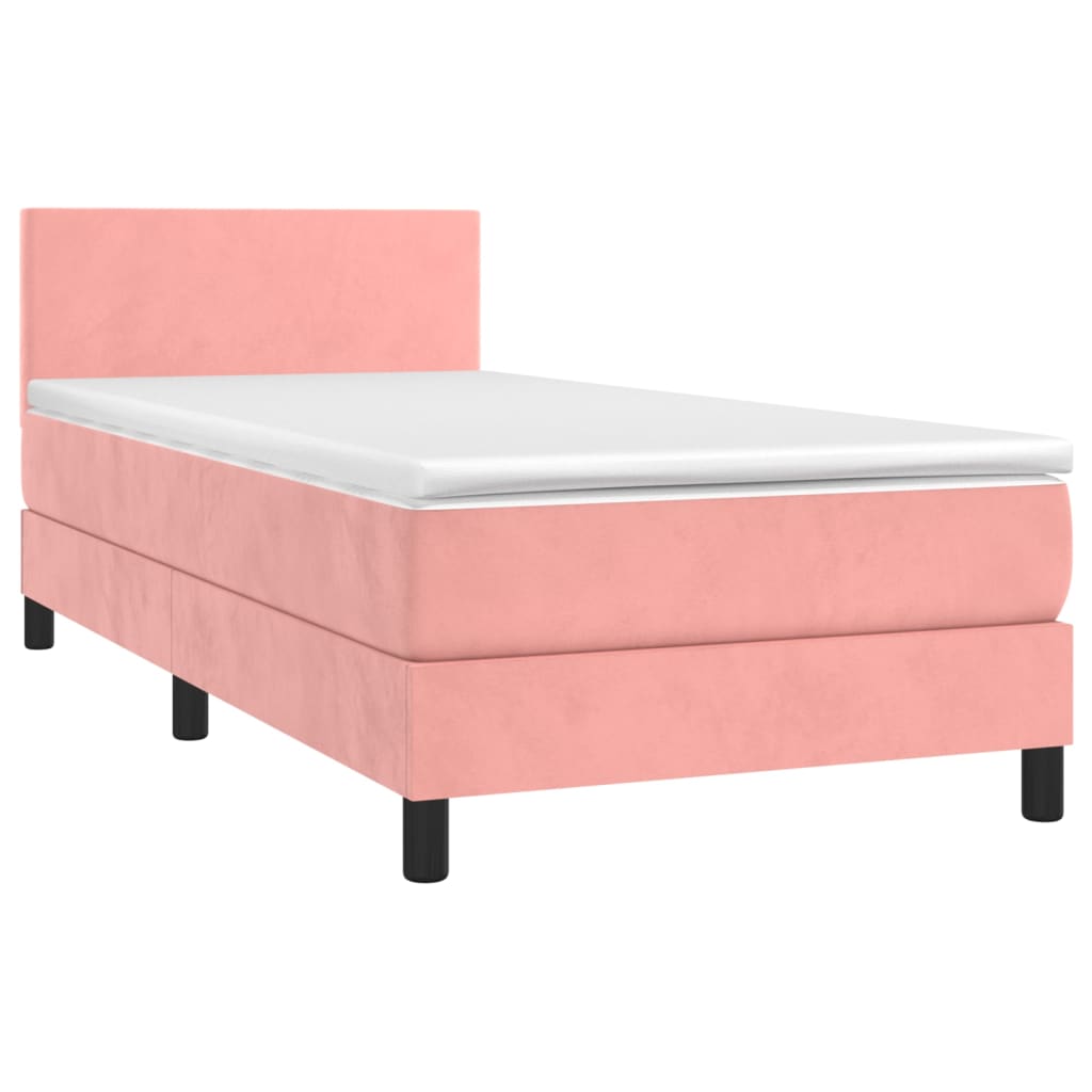 Giroletto a Molle con Materasso Rosa 80x200 cm in Velluto