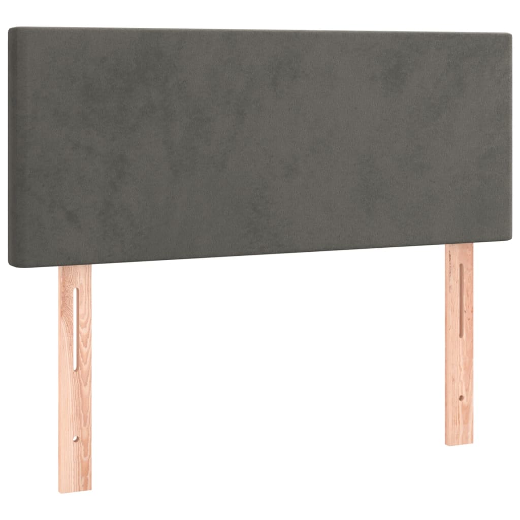 Giroletto a Molle con Materasso Grigio Scuro 90x190 cm Velluto