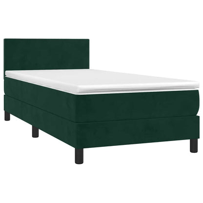 Giroletto a Molle con Materasso Verde Scuro 90x190 cm Velluto | homemem39