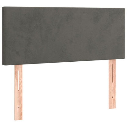 Giroletto a Molle con Materasso Grigio Scuro 120x200 cm Velluto