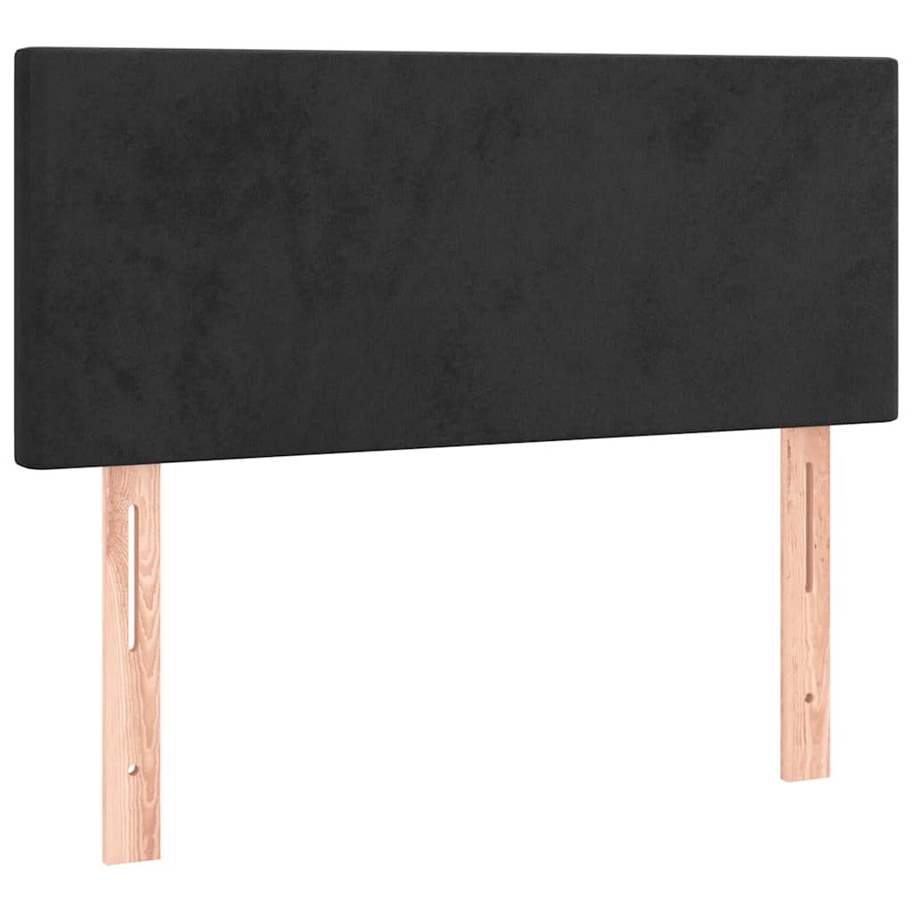 Giroletto a Molle con Materasso Nero 120x200 cm in Velluto