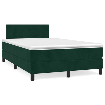 Giroletto a Molle con Materasso Verde Scuro 120x200 cm Velluto | homemem39
