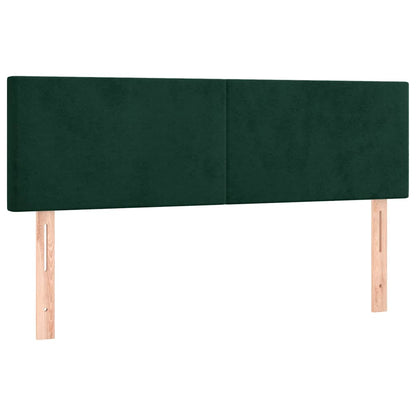 Giroletto a Molle con Materasso Verde Scuro 140x200 cm Velluto