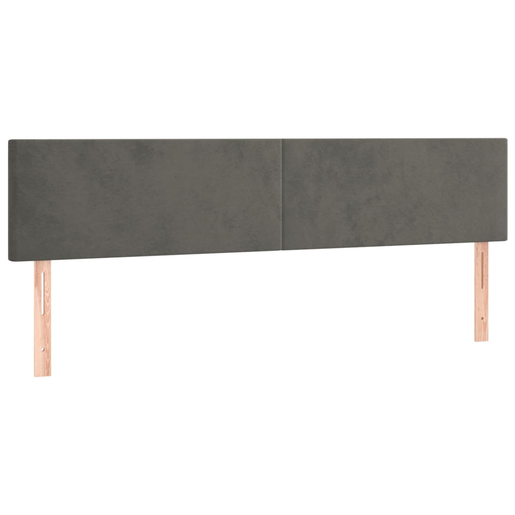 Giroletto a Molle con Materasso Grigio Scuro 200x200 cm Velluto