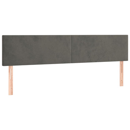 Giroletto a Molle con Materasso Grigio Scuro 200x200 cm Velluto