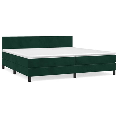 Giroletto a Molle con Materasso Verde Scuro 200x200 cm Velluto | homemem39