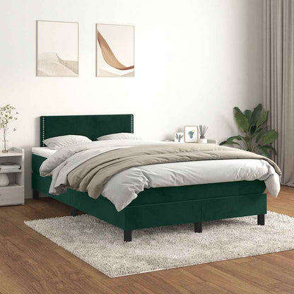 Giroletto a Molle con Materasso Verde Scuro 120x200 cm Velluto | homemem39