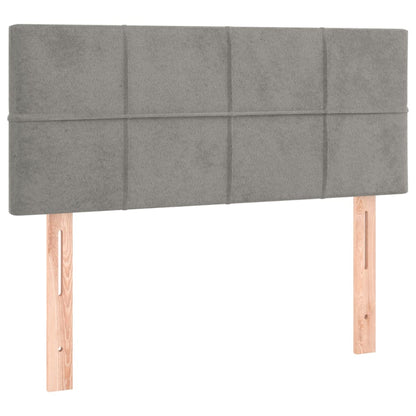 Giroletto a Molle con Materasso Grigio Chiaro 80x200 cm Velluto
