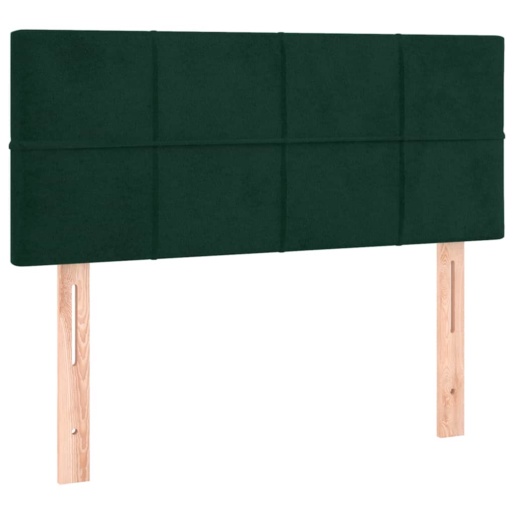 Giroletto a Molle con Materasso Verde Scuro 90x190 cm Velluto