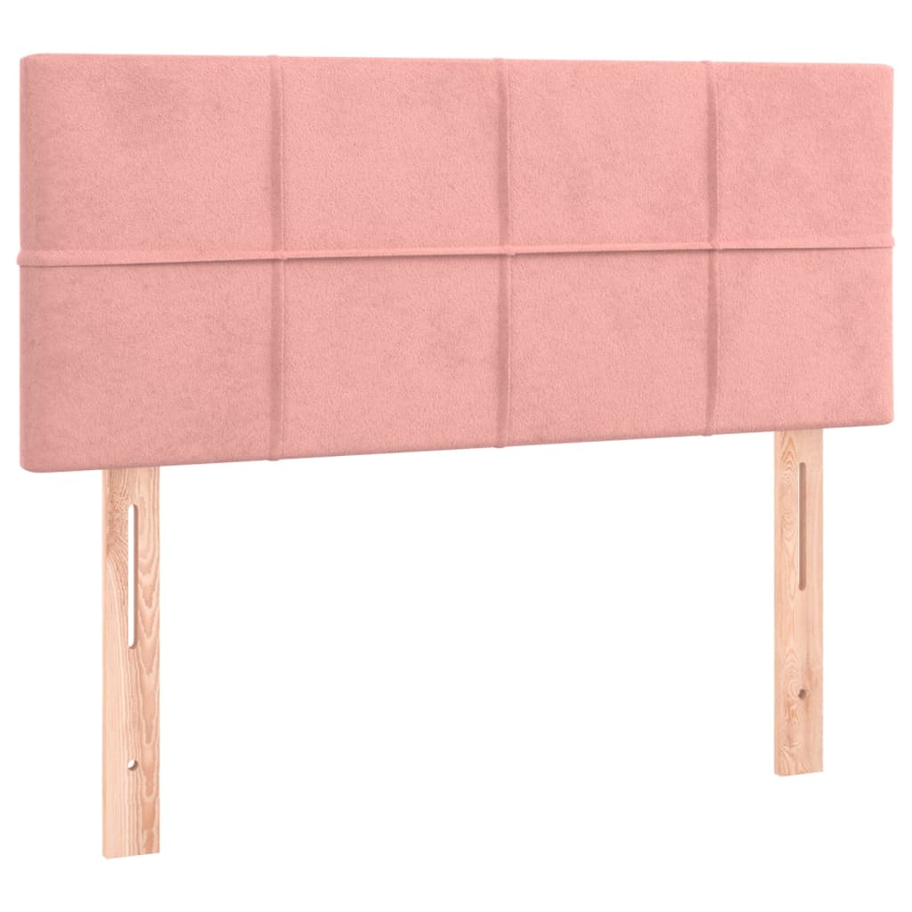 Giroletto a Molle con Materasso Rosa 90x190 cm in Velluto