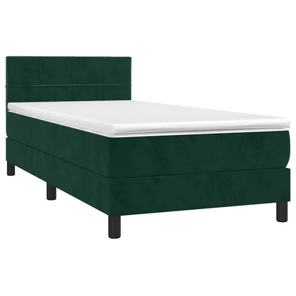 Giroletto a Molle con Materasso Verde Scuro 100x200 cm Velluto | homemem39