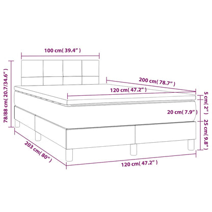 Giroletto a Molle con Materasso Blu Scuro 120x200 cm in Velluto | homemem39