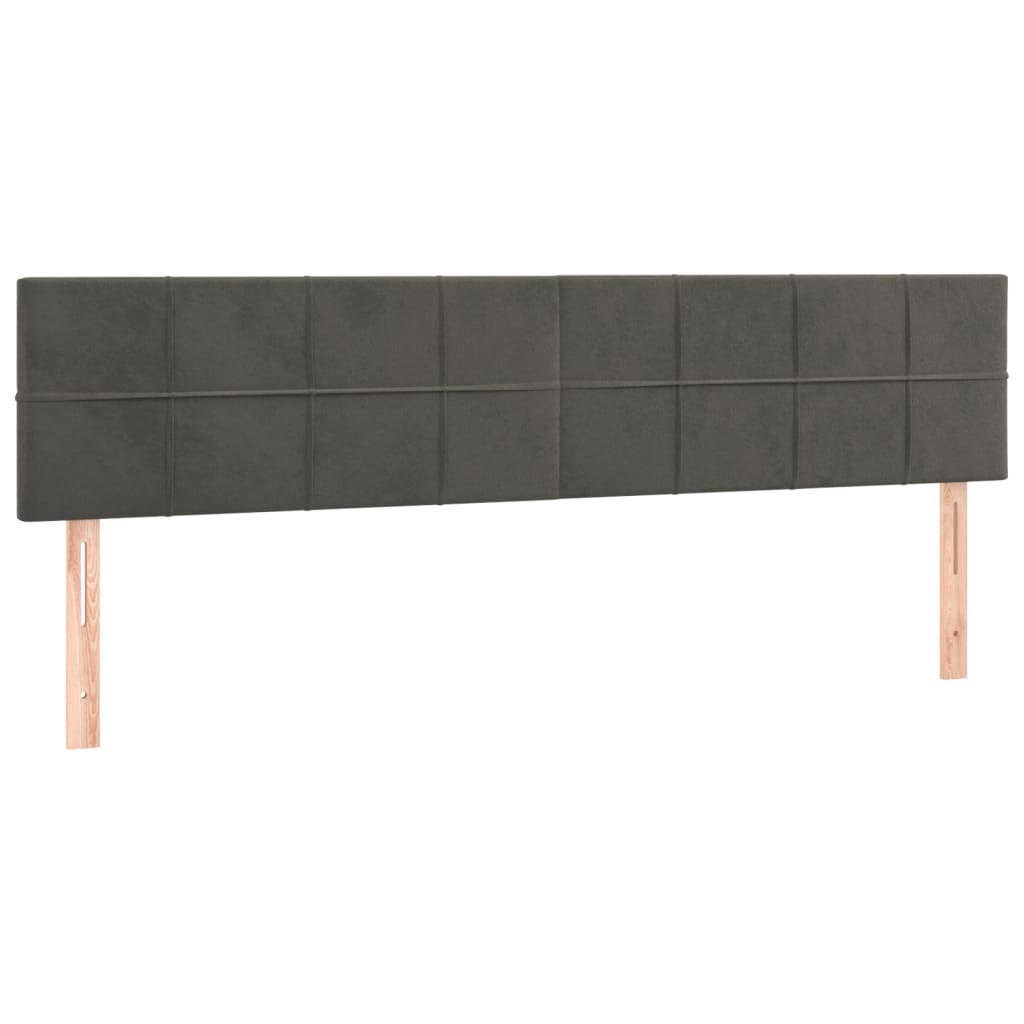 Giroletto a Molle con Materasso Grigio Scuro 160x200 cm Velluto