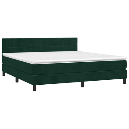 Giroletto a Molle con Materasso Verde Scuro 160x200 cm Velluto | homemem39