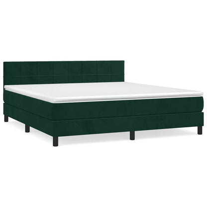 Giroletto a Molle con Materasso Verde Scuro 180x200 cm Velluto | homemem39