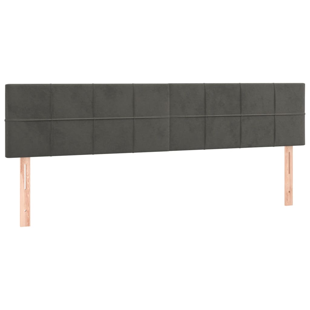 Giroletto a Molle con Materasso Grigio Scuro 200x200 cm Velluto