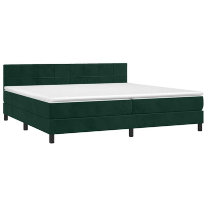 Giroletto a Molle con Materasso Verde Scuro 200x200 cm Velluto | homemem39