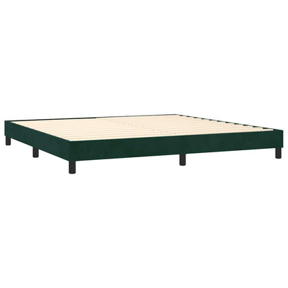 Giroletto a Molle con Materasso Verde Scuro 200x200 cm Velluto