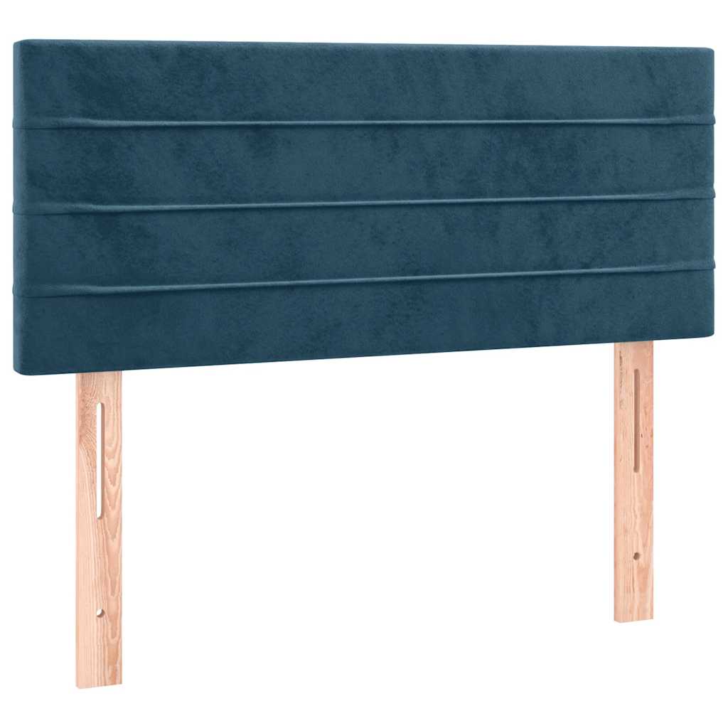 Giroletto a Molle con Materasso Blu Scuro 80x200 cm in Velluto