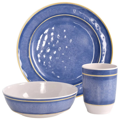 Redcliffs Set Stoviglie da Campeggio 12 pz in Melamina Blu