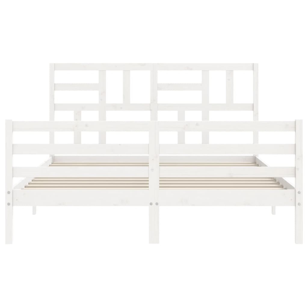 Giroletto con Testiera Bianco King Size in Legno Massello - homemem39