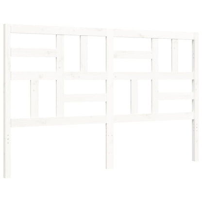 Giroletto con Testiera Bianco 160x200 cm Legno Massello