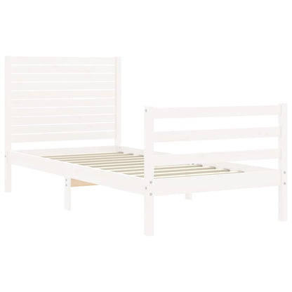 Giroletto con Testiera Bianco Small Single Legno Massello