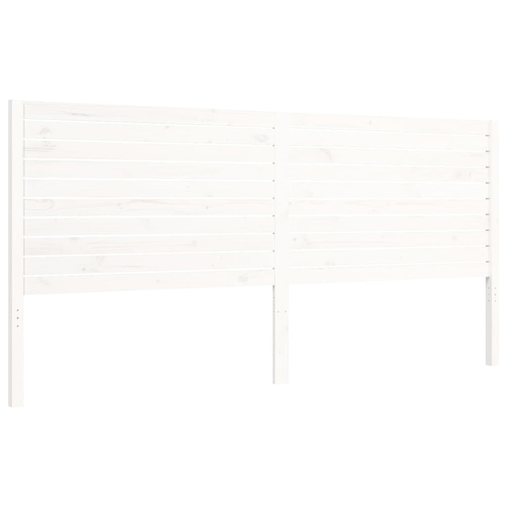 Giroletto con Testiera Bianco 200x200 cm in Legno Massello