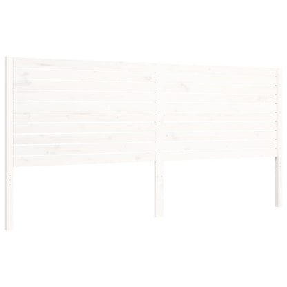Giroletto con Testiera Bianco 200x200 cm in Legno Massello