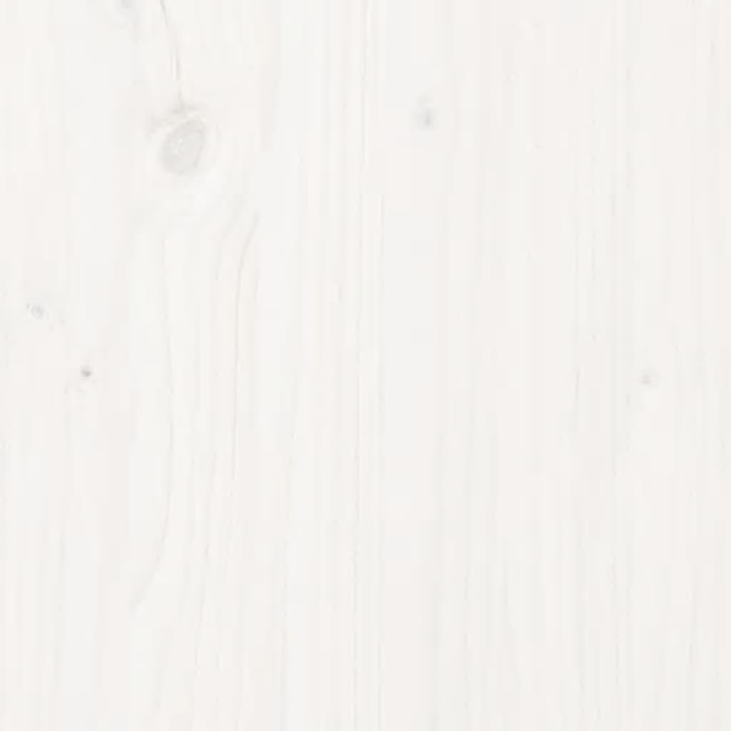 Giroletto con Testiera Bianco 200x200 cm in Legno Massello