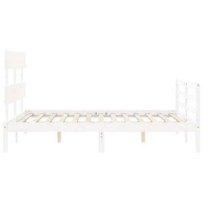Giroletto con Testiera Bianco Small Double Legno Massello