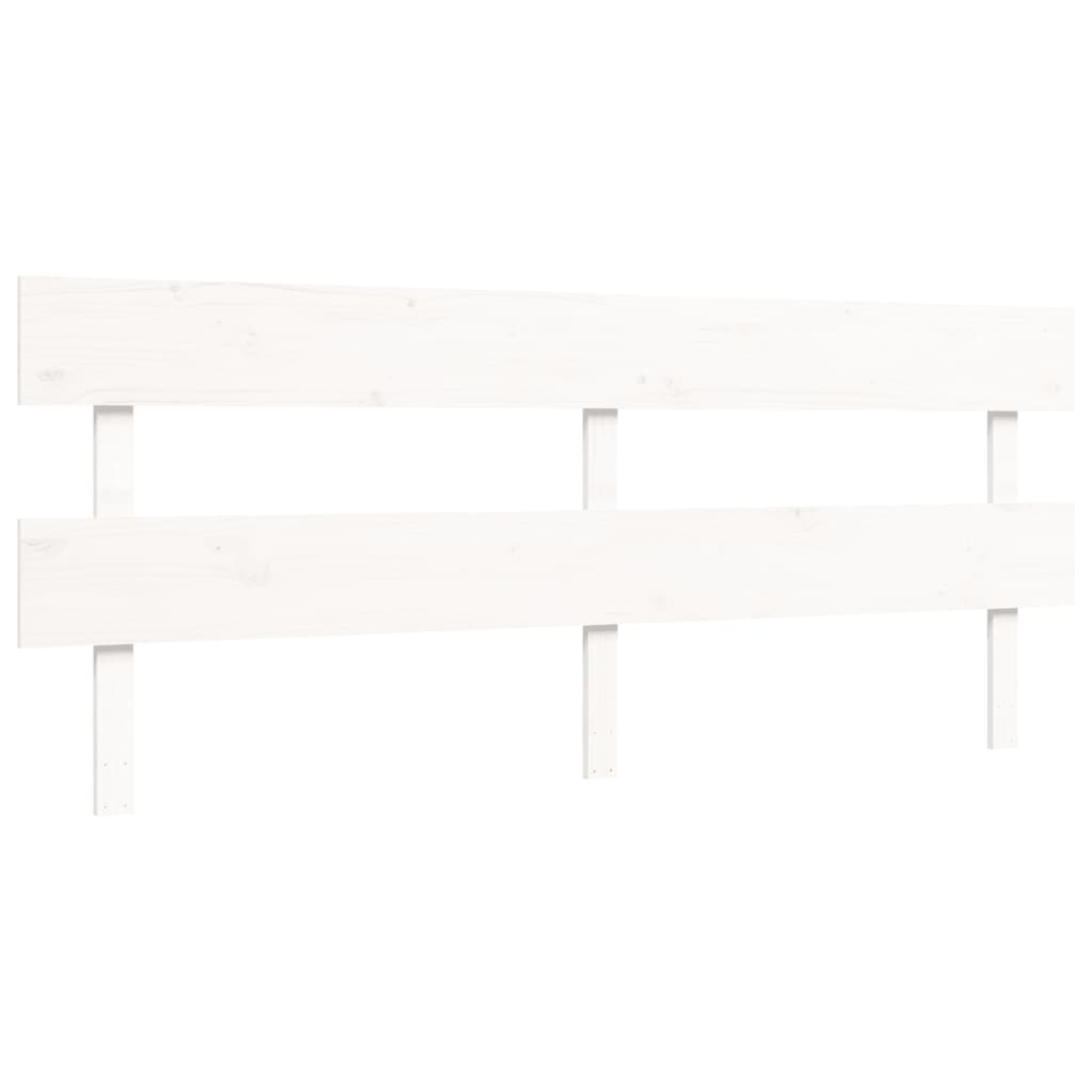 Giroletto con Testiera Bianco 200x200 cm in Legno Massello