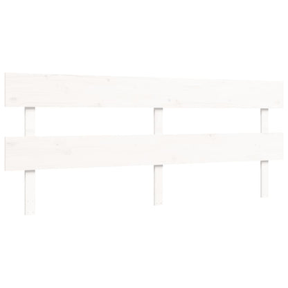 Giroletto con Testiera Bianco 200x200 cm in Legno Massello