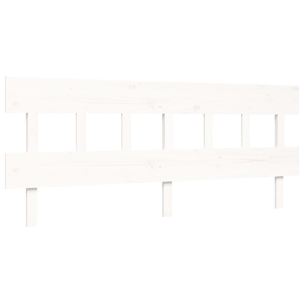 Giroletto con Testiera Bianco 200x200 cm in Legno Massello