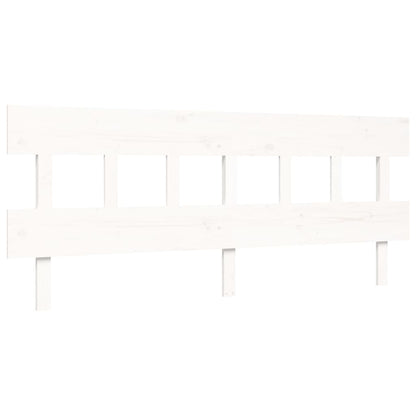 Giroletto con Testiera Bianco 200x200 cm in Legno Massello
