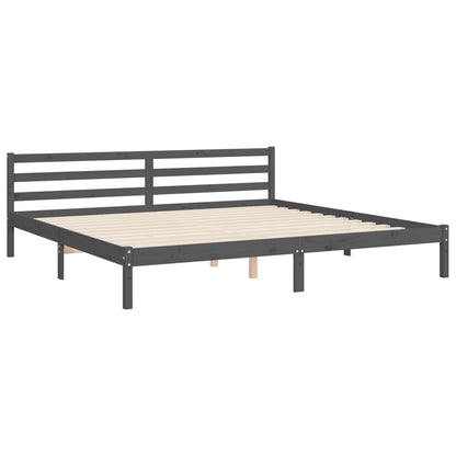 Giroletto con Testiera Grigio 200x200 cm in Legno Massello | homemem39