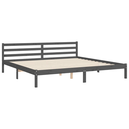 Giroletto con Testiera Grigio 200x200 cm in Legno Massello | homemem39